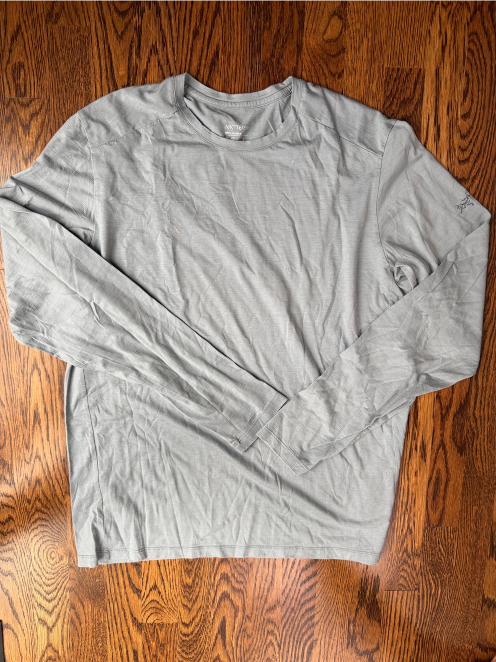 Arc'teryx Men’s Light Gray Blue Wool Cotton Mix Long Sleeve Shirt